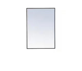 Timeless Home 28 in. W x 42 in. H x Contemporary Metal Framed Rectangle Black Mirror