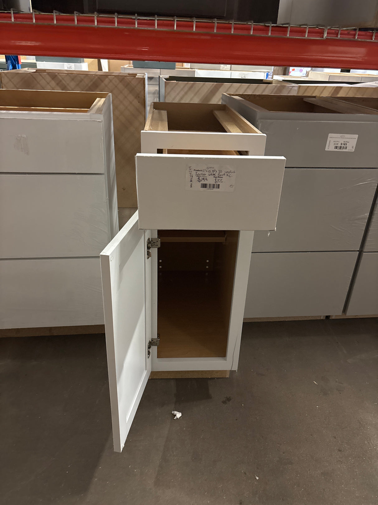 Westfield Feather White Shaker Stock Assembled Base Kitchen Cabinet (12 in. W x 23.75 in. D x 35 in. H)