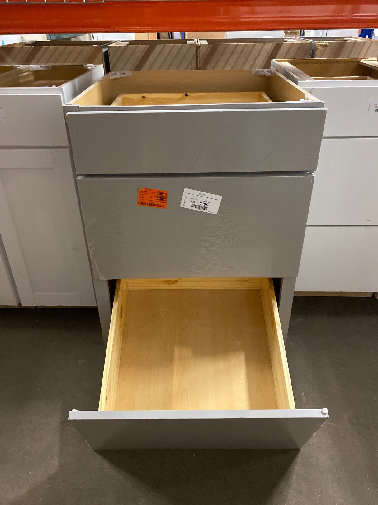 Westfield 24 in. W x 23.75 in. D x 35 in. H Shaker Stock Drawer Base Kitchen Cabinet in Dusk Gray