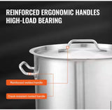 42 qt. Stainless Steel Stock pots Heavy Duty Commercial Grade Stock Pot Large Cooking Pots, Silver
