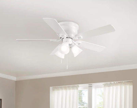 Clarkston II 44 in. LED Indoor White Ceiling Fan with Light Kit