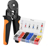 Ferrule Crimping Tool Kit with Wire Crimper Tool, Wire Ferrule Container, and 1,200 Electrical Wire Connectors