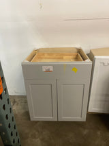 Emerson Whisper Gray Base 1 drawer with 2 door Ready to Assemble Kitchen Cabinet (27 in. W x 34.5 in. H x 24 in. D)