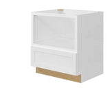 Avondale 30 in. W x 24 in. D x 34.5 in H Ready to Assemble Plywood Shaker Microwave Base Kitchen Cabinet in Alpine White