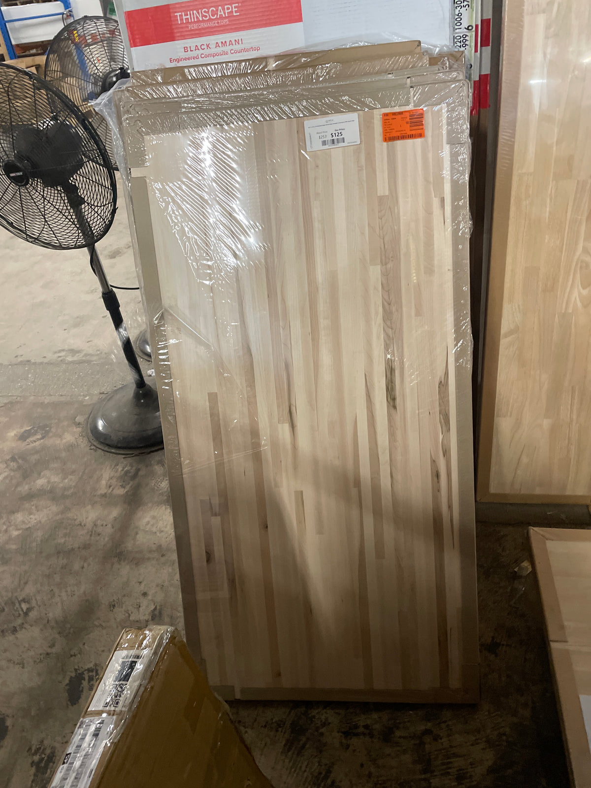 4 ft. L x 25 in. D Unfinished Maple Butcher Block Standard Countertop in With Square Edge