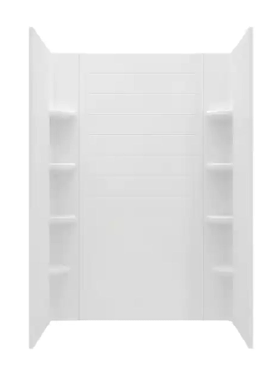 Ovation Curve 48 in. L x 30 in. W x 72 in. H Alcove Shower Kit with Shower Wall and Shower Pan in Artic White