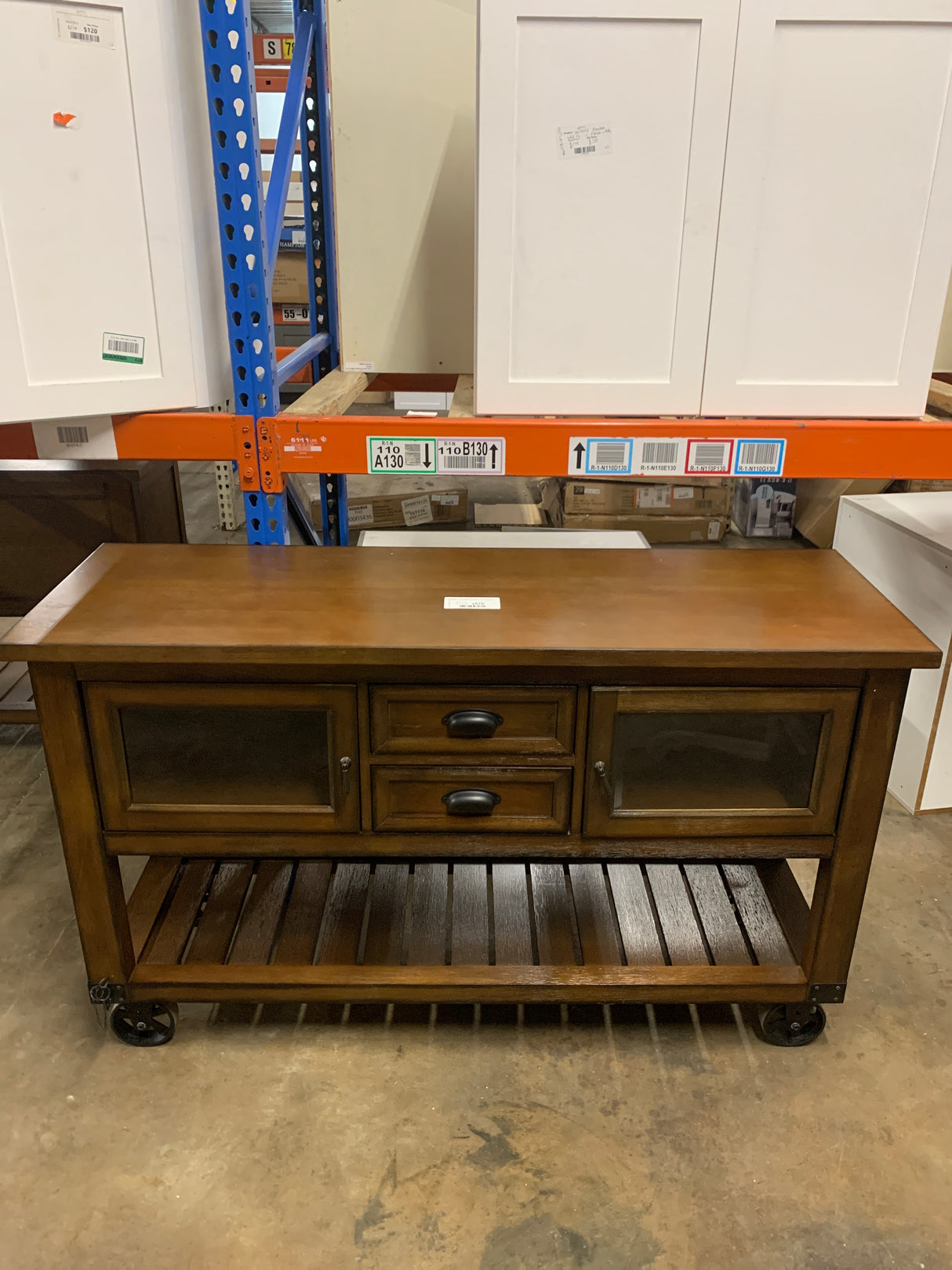 Classical Wooden Kitchen Cart in Brown