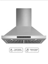 30 in. 600CFM Convertible Wall Mount Range Hood in Stainless Steel with in Low Noise with Dual Motor and Gesture Control