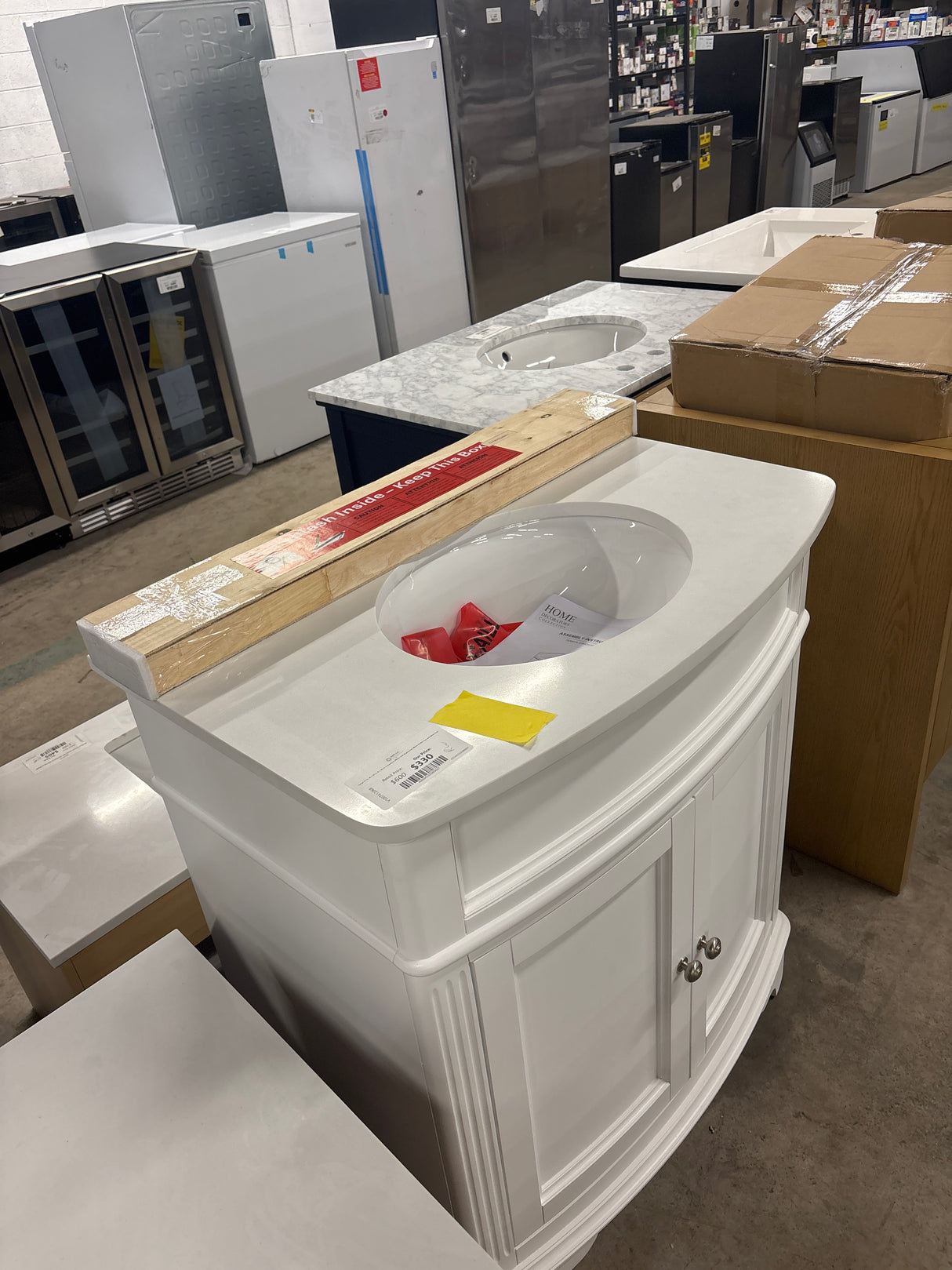 Terryn 31 in. W x 20 in. D x 35 in. H Vanity in White with Engineered White Marble Top and White Sink