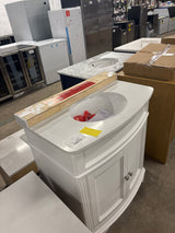 Terryn 31 in. W x 20 in. D x 35 in. H Vanity in White with Engineered White Marble Top and White Sink