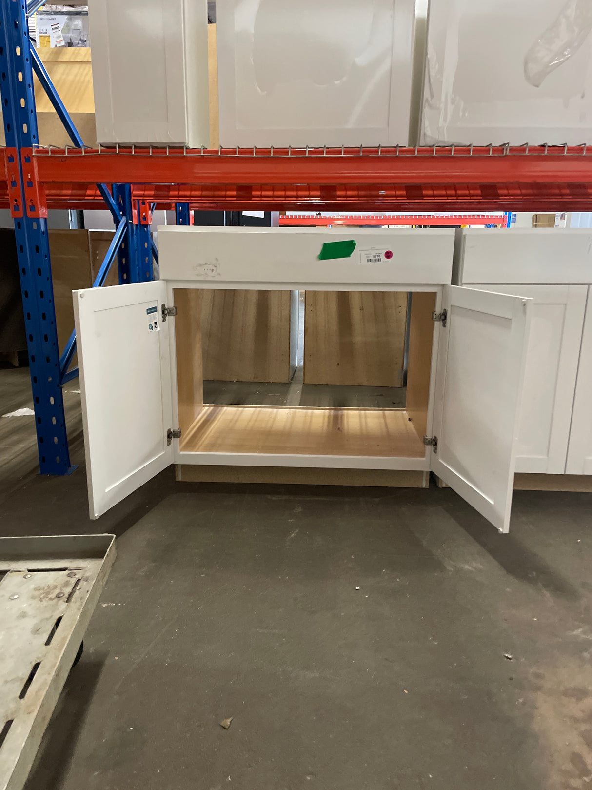 Westfield Feather White Assembled Sink Base Kitchen Cabinet (36 in. W x 23.75 in. D x 35 in. H)