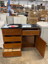 Hampton Harbor 48 in. W x 22 in. D x 35 in. H Single Sink Freestanding Bath Vanity in Sequoia with Black Granite Top