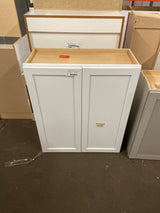 Courtland Polar White Finish Laminate Shaker Stock Assembled Wall Kitchen Cabinet 30 in. x 36 in. x 12 in.