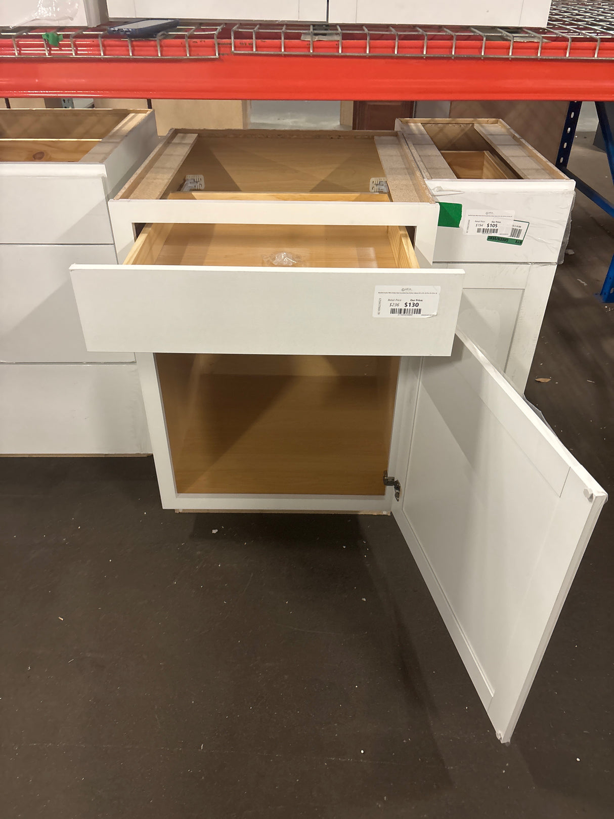 Westfield Feather White Shaker Stock Assembled Base Kitchen Cabinet (24 in. W x 23.75 in. D x 35 in. H)