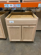 30 in. W x 24 in. D x 34.5 in. H Assembled Base Kitchen Cabinet in Unfinished with Recessed Panel