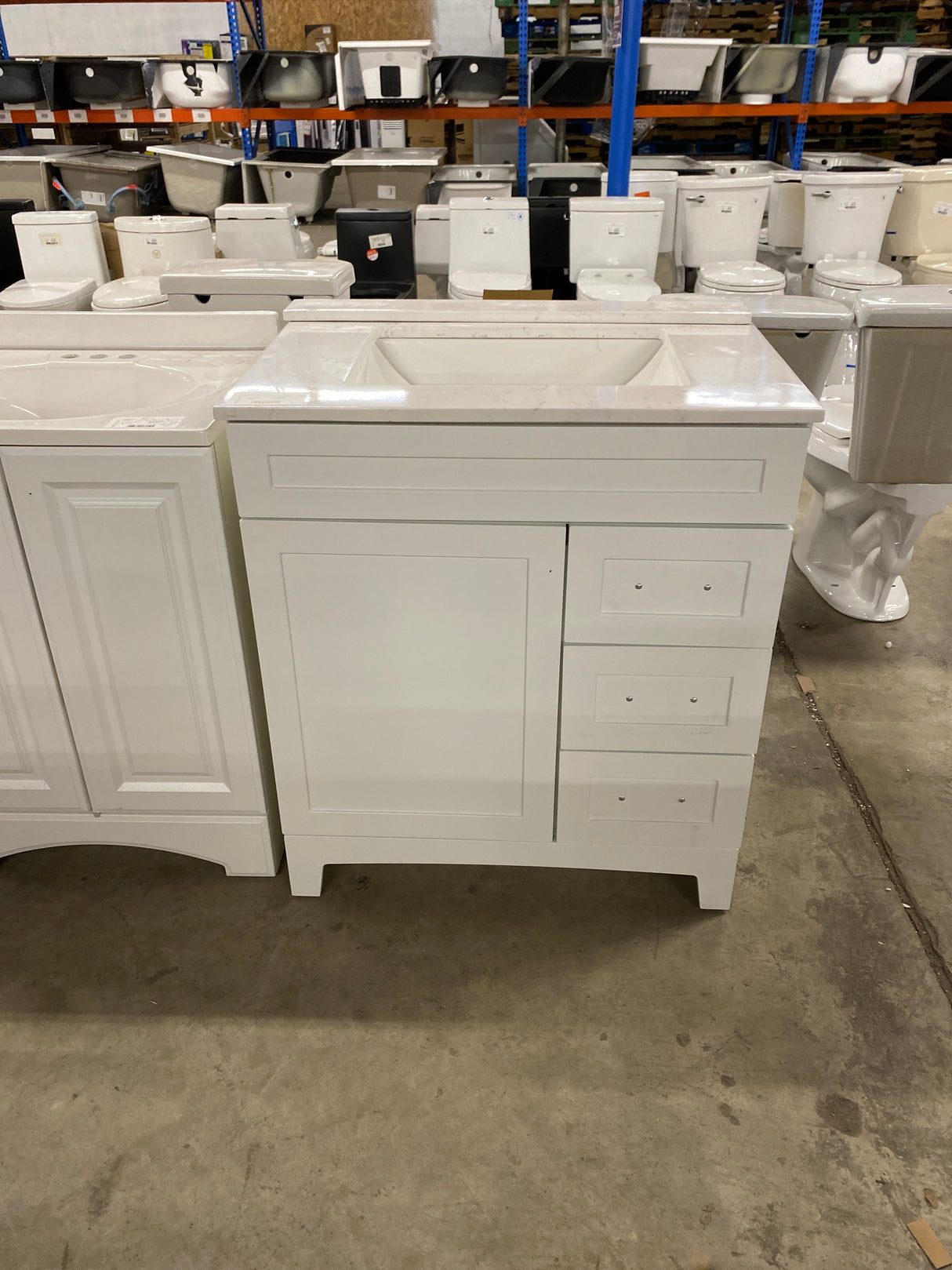 Thornbriar 30 in. W x 22 in. D x 34 in. H Bath Vanity Cabinet with Top in Polar White