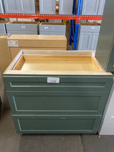 Designer Series Melvern 36 in W 24 in D 34.5 in H Assembled Shaker Pots and Pans Drawer Base Kitchen Cabinet in Forest