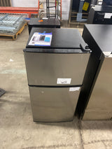3.5 cu. ft. Mini Refrigerator in Silver with Freezer, 2-Door, 7 Level Thermostat and Removable Shelves