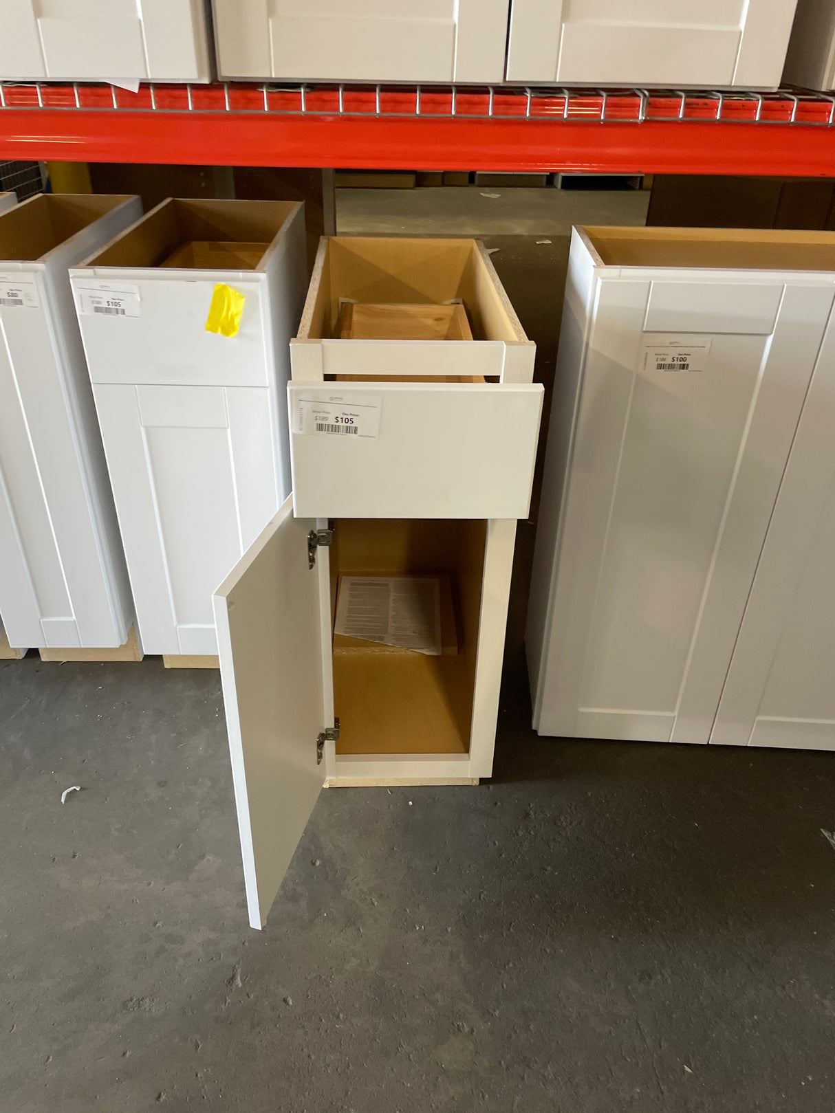 Shaker Satin White Stock Assembled Base Kitchen Cabinet with Ball-Bearing Drawer Glides (12 in. x 34.5 in. x 24 in.)