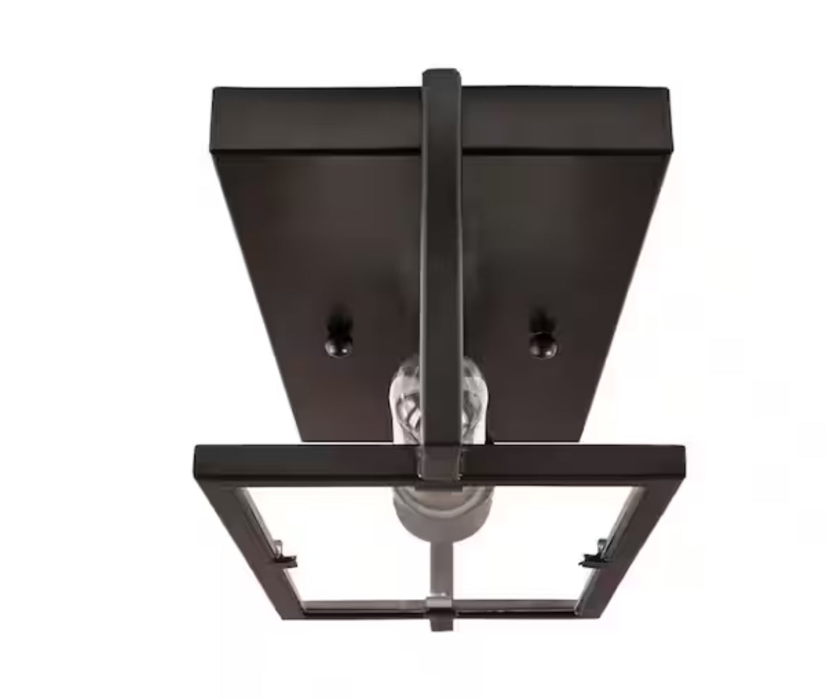 Kenton 4.75 in. 1-Light Vintage Bronze Industrial Wall Sconce with Cage Frame Detail