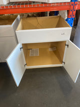 Shaker 30 in. W x 24 in. D x 34.5 in. H Assembled Sink Base Cabinet in Satin White