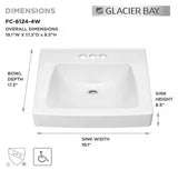 Aragon 19 in. Rectangular Vitreous China Bathroom Sink in White