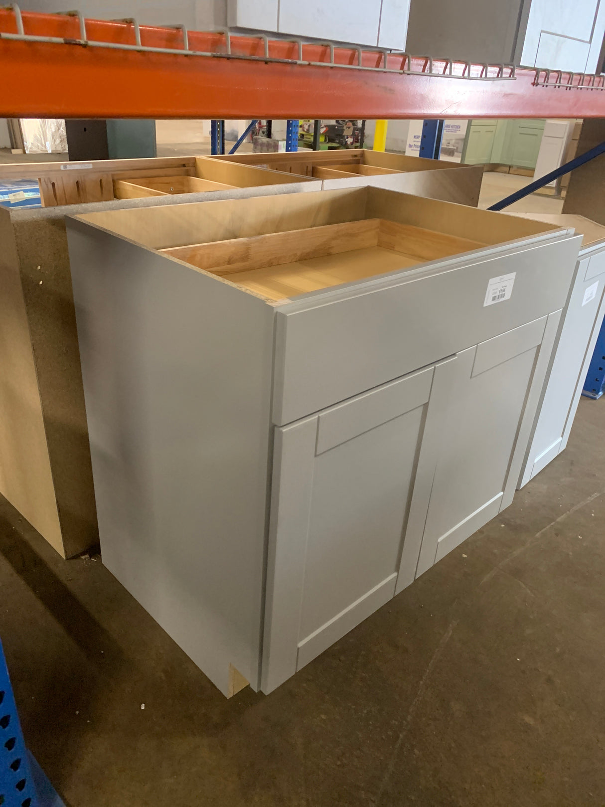 Shaker 36 in. W x 24 in. D x 34.5 in. H Assembled Base Kitchen Cabinet in Dove Gray with Ball-Bearing Drawer Glides