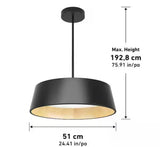 Alton 43-Watt Integrated LED Black 5 CCT Modern Hanging Pendant Chandelier Light Fixture for Dining Room or Kitchen