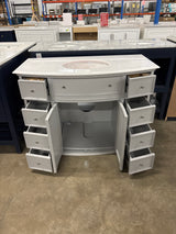 Hampton Harbor 45 in. W x 22 in. D Bath Vanity in Dove Grey with Natural Marble Vanity Top in White