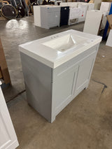 Everdean 37 in. W x 19 in. D x 34 in. H Single Sink Bath Vanity in Pearl Gray with White Cultured Marble Top