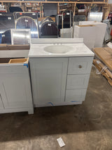 Bannister 31 in. W x 19 in. D x 35 in. H Single Sink Bath Vanity in Pearl Gray with manufactured stone top