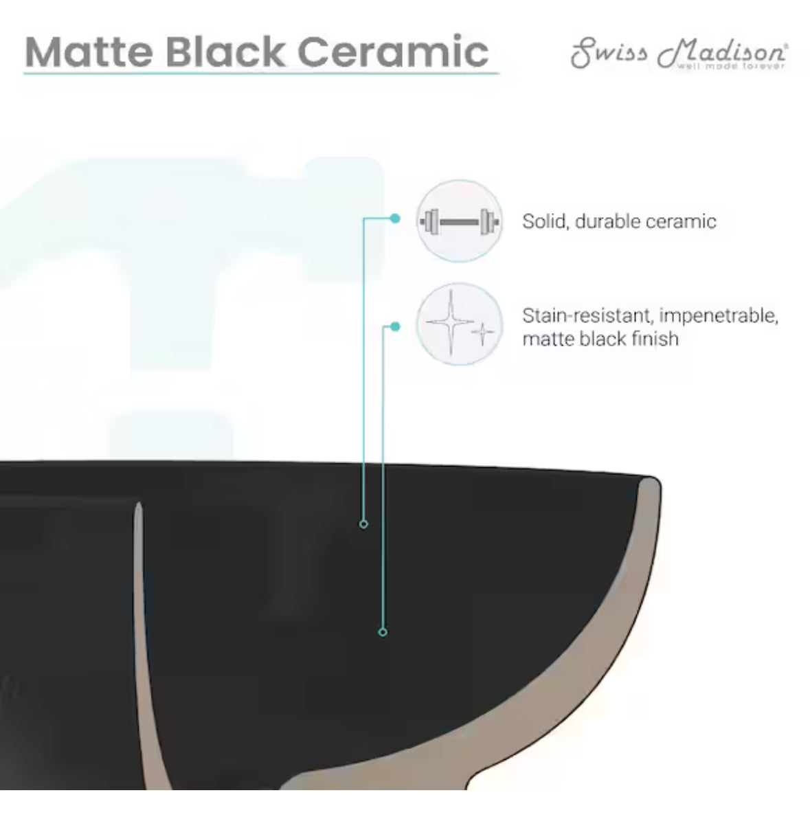 Voltaire 21 in. Rectangle Undermount Bathroom Sink in Matte Black