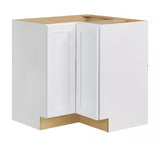 Avondale 36 in. W x 24 in. D x 34.5 in. H Ready to Assemble Plywood Shaker Lazy Susan Corner Cabinet in Alpine White