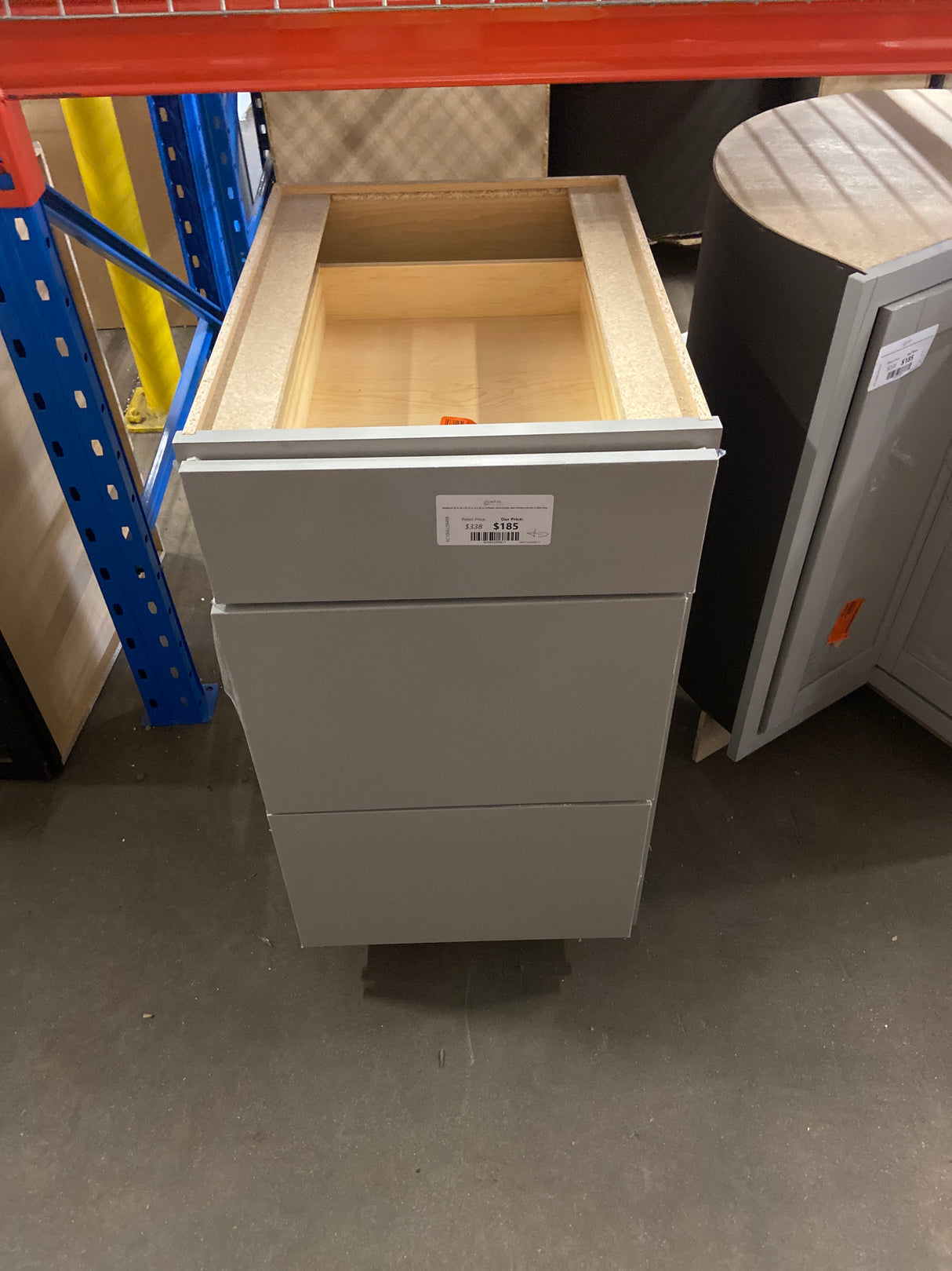 Westfield 18 in. W x 23.75 in. D x 35 in. H Shaker Stock Drawer Base Kitchen Cabinet in Dusk Gray