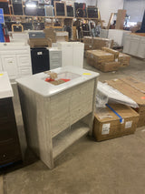 Camley 30 in. Single Sink Sandstorm Bath Vanity with White Engineered Stone Top (Assembled)