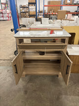 Doveton 36 in. W x 19 in. D x 34.50 in. H Freestanding Vanity in Weathered Tan with White Engineered Stone Top
