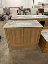 Moorside 36 in. W x 19 in. D x 34.5 in. H Single Sink Bath Vanity in Sweet Maple with Epoxied Top