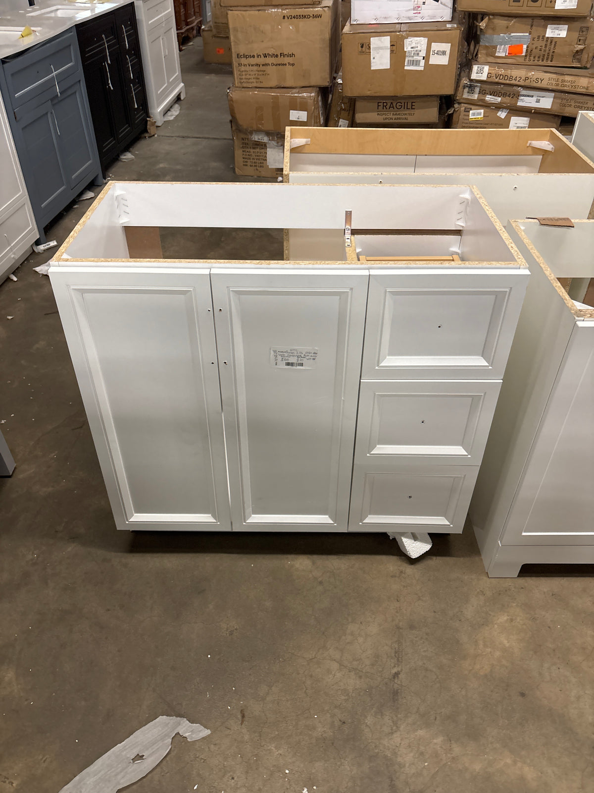 Bannon 37 in. Single Sink White Freestanding Bath Vanity without Top