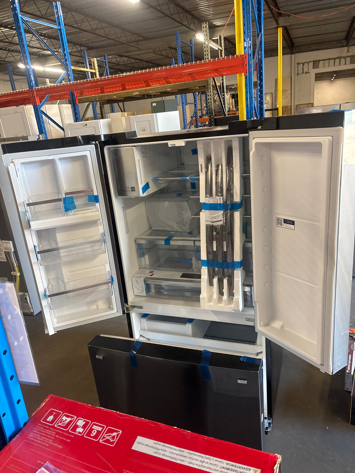 36 in. Gallery 28 cu. ft. Standard Depth French Door Refrigerator in Smudge-Proof Black Stainless Steel