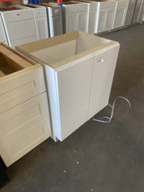 Hampton 30 in. W x 21 in. D x 34.5 in. H Assembled Sink Base Vanity Cabinet in Satin White