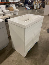 Everdean 31 in. W x 19 in. D x 34 in. H Single Sink Freestanding Bath Vanity in White with White Cultured Marble Top