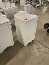 19 in. W x 18 in. D x 34 in. H Single Sink Freestanding Bath Vanity in White with White Cultured Marble Top