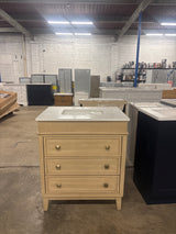 Danby 30 in. Single Sink Platinum Oak Bath Vanity with White Engineered Marble Top (Assembled)