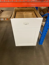 Shaker Satin White Stock Assembled Base Kitchen Cabinet with Ball-Bearing Drawer Glides (21 in. x 34.5 in. x 24 in.)