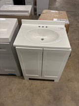 Oakley 25 in. Single Sink White Bath Vanity with White Cultured Marble Top (Assembled)