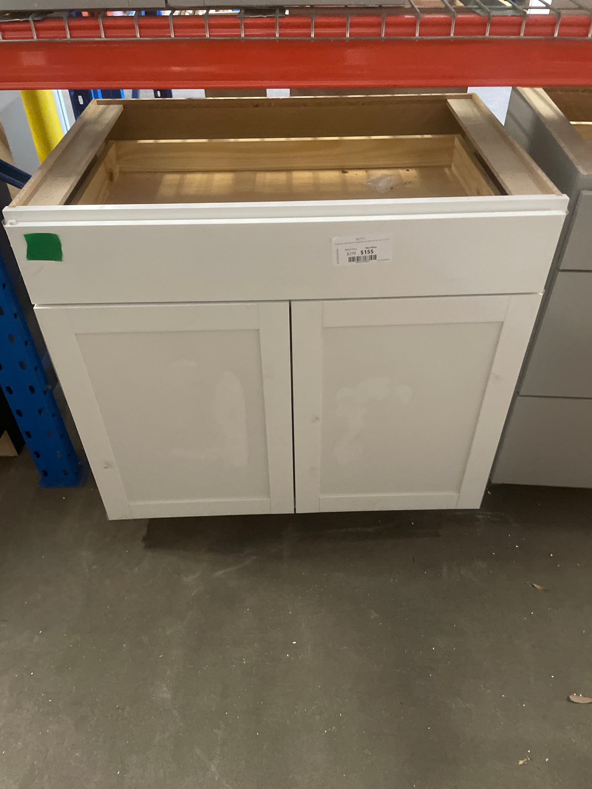 Westfield Feather White Shaker Stock Assembled Base Kitchen Cabinet (36 in. W x 23.75 in. D x 35 in. H)