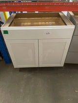 Westfield Feather White Shaker Stock Assembled Base Kitchen Cabinet (36 in. W x 23.75 in. D x 35 in. H)