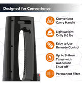 Bladeless 1500W 28 in. Black Electric Oscillating Tower Ceramic Space Heater with Remote Control and Digital Display
