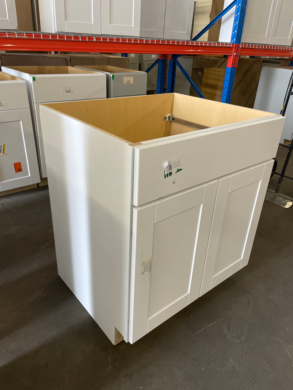 Shaker 30 in. W x 24 in. D x 34.5 in. H Assembled Sink Base Kitchen Cabinet in Satin White
