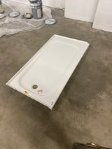 Passage 60 x 32 Alcove Shower Pan Base with Left Drain in White